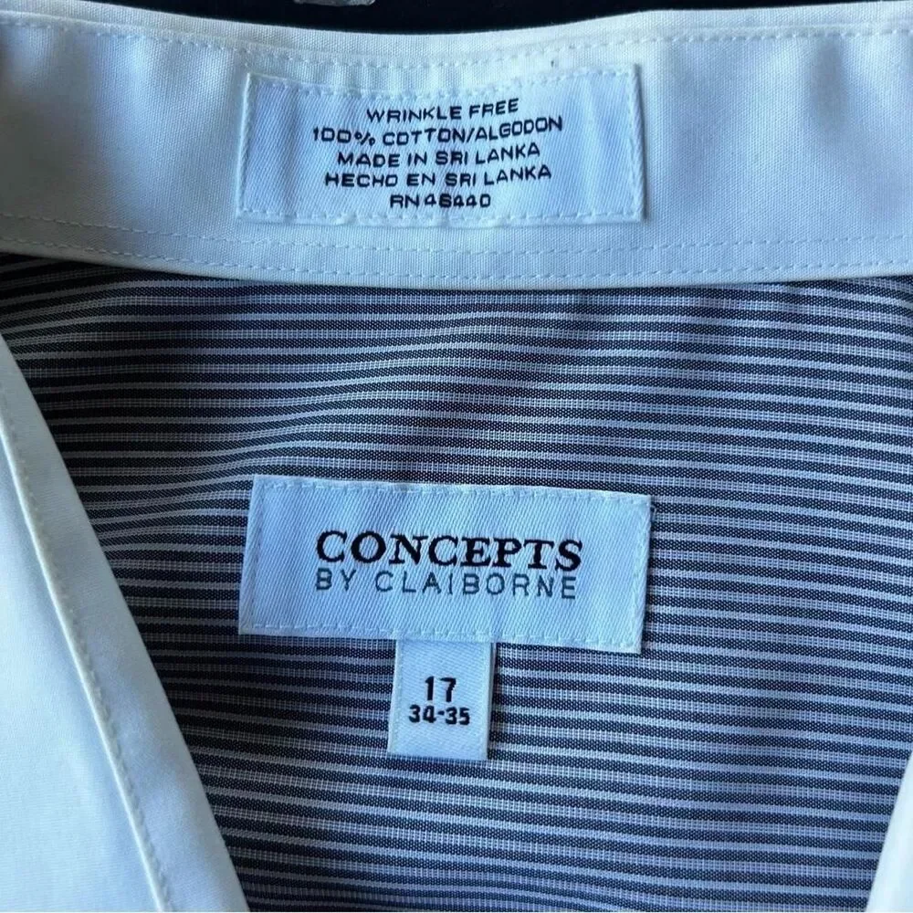 Blue & White Striped Cotton Dress Shirt